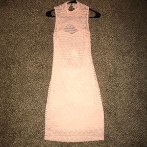 Pink and peachy open back dress